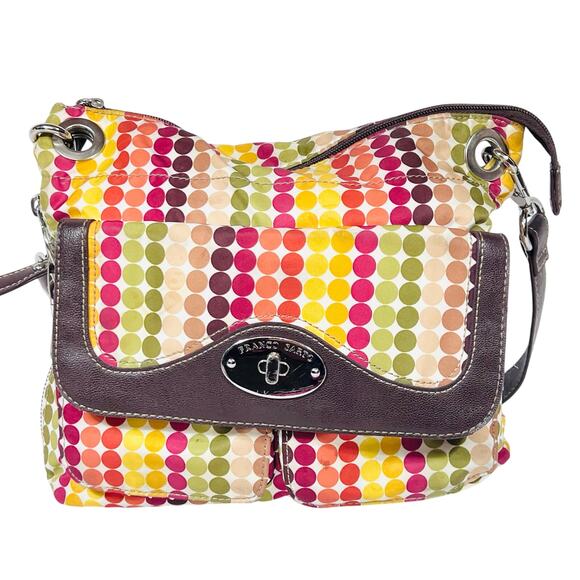 Franco Sarto Polka Dot Crossbody Bag w/ Handbag Set Multicolor Boho Fall Colors - Picture 2 of 16